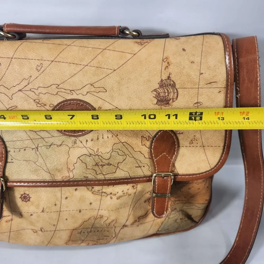 The Columbus Collection by Bagoda World Map 500th Anniversary Messenger Bag Vtg